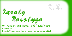 karoly mosolygo business card